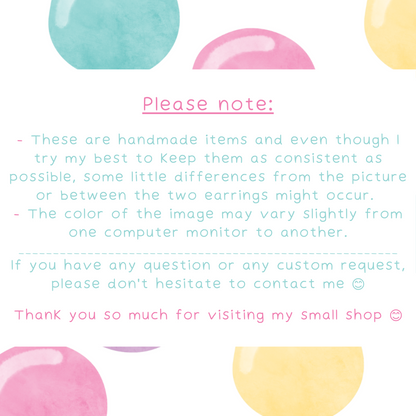 Handmade Flower Crochet Earrings - Rose Pink and White - Gold Plated - Big Chalk Glass Beads